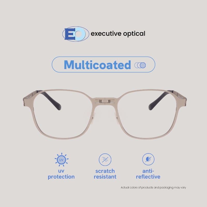 EO Eyewear Whisky Square Stainless Steel Full Rim Multicoated Foldable ...