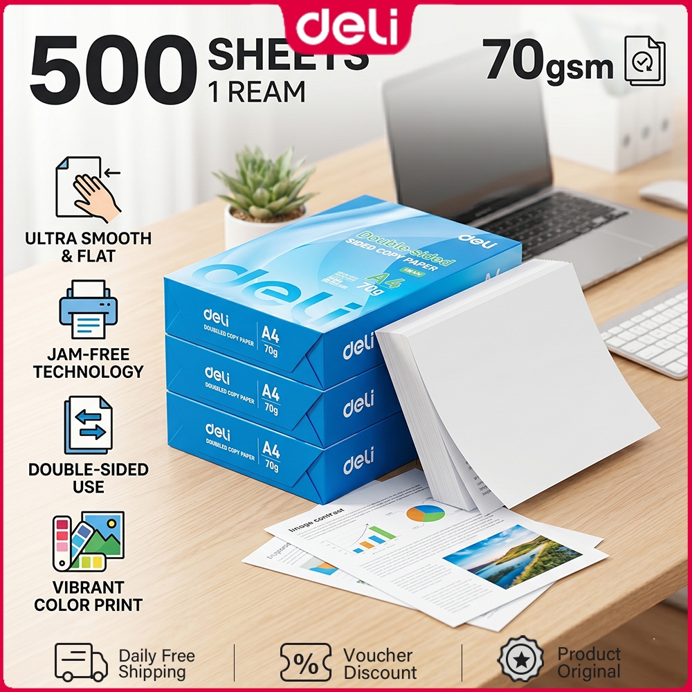 Deli 500 Sheets Copy Paper F4/A4/Letter 70g/m^2 | Shopee Philippines
