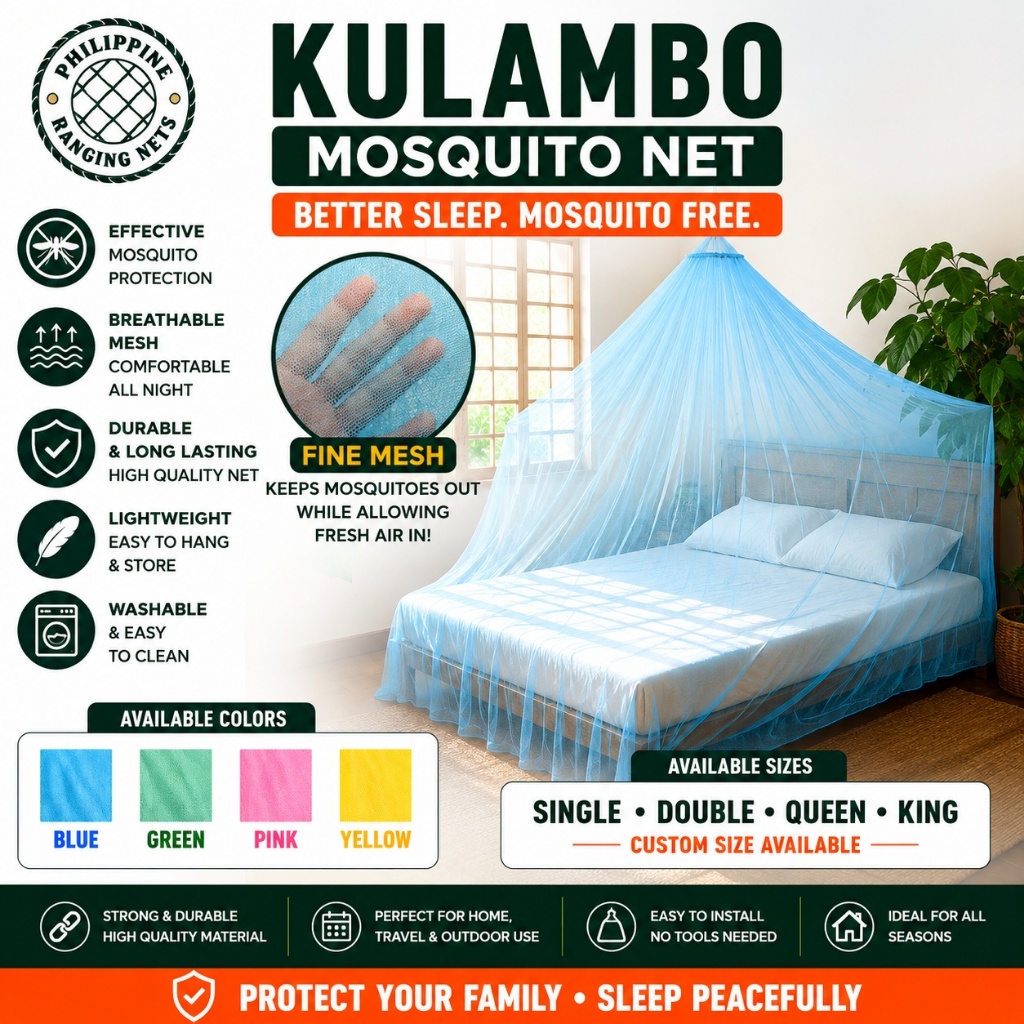 Kulambo Nylon Mosquito Net PE Material Portable Effective Protection 7 ...