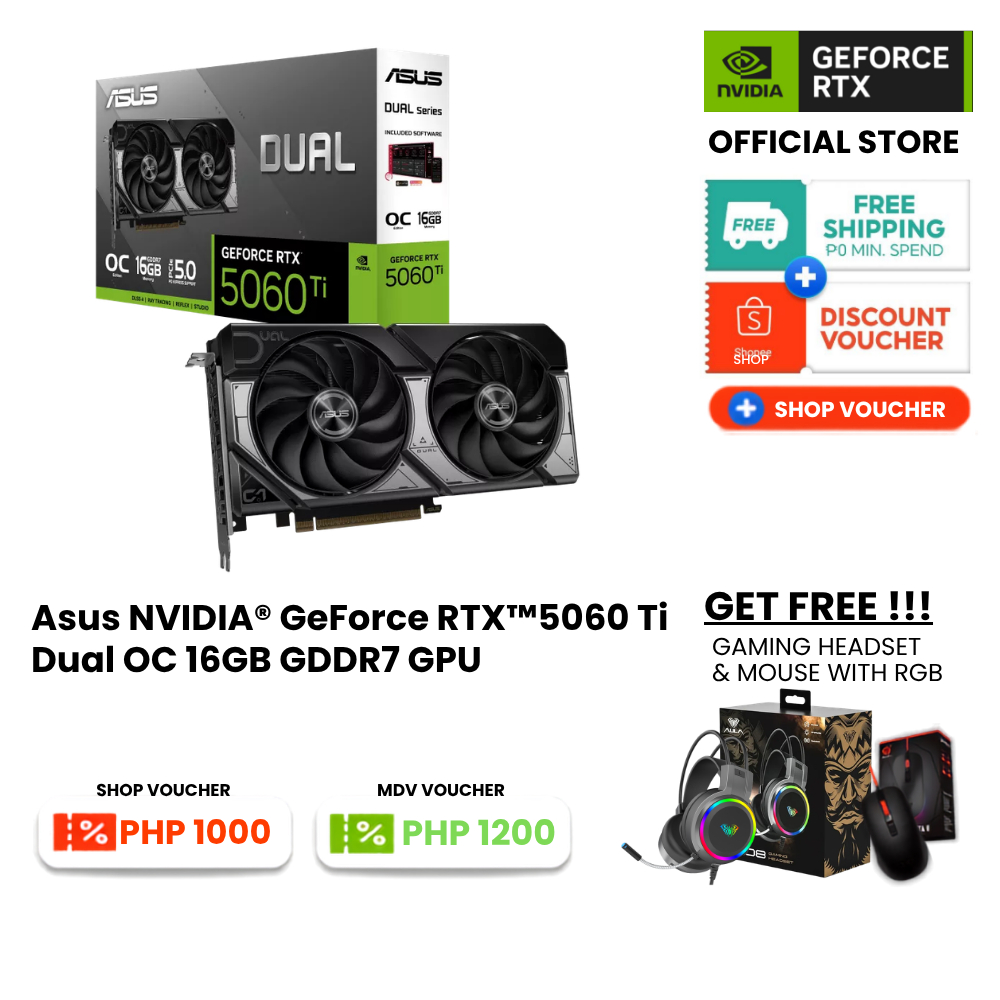 Asus NVIDIA® GeForce RTX™5060TI DUAL OC (8GB / 16GB) GDDR7 GPU | Shopee