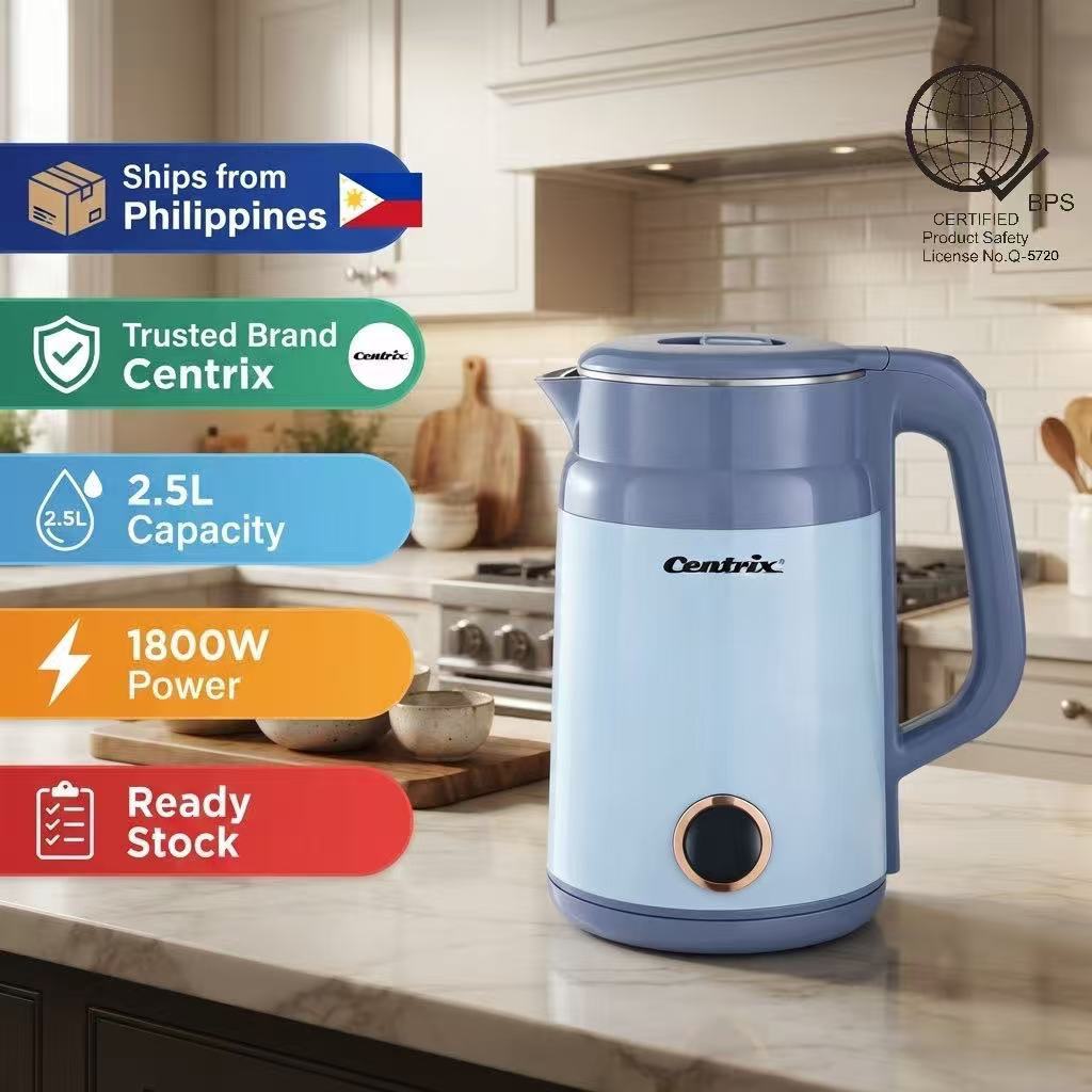 Centrix Electric Kettle 2.5L Stainless Steel Capacity Fast Boiling ...