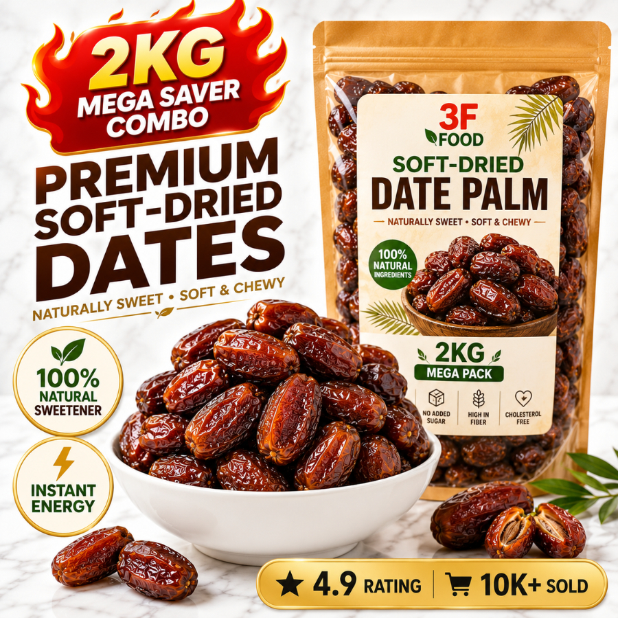 [SUPER VALUE 2KG] MADINAH Premium Soft-Dried Dates 3F FOOD | No Added ...