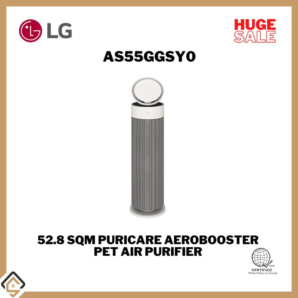 LG 52.8 sqm PuriCare AeroBooster Pet Air Purifier AS55GGSY0 2026 Model ...
