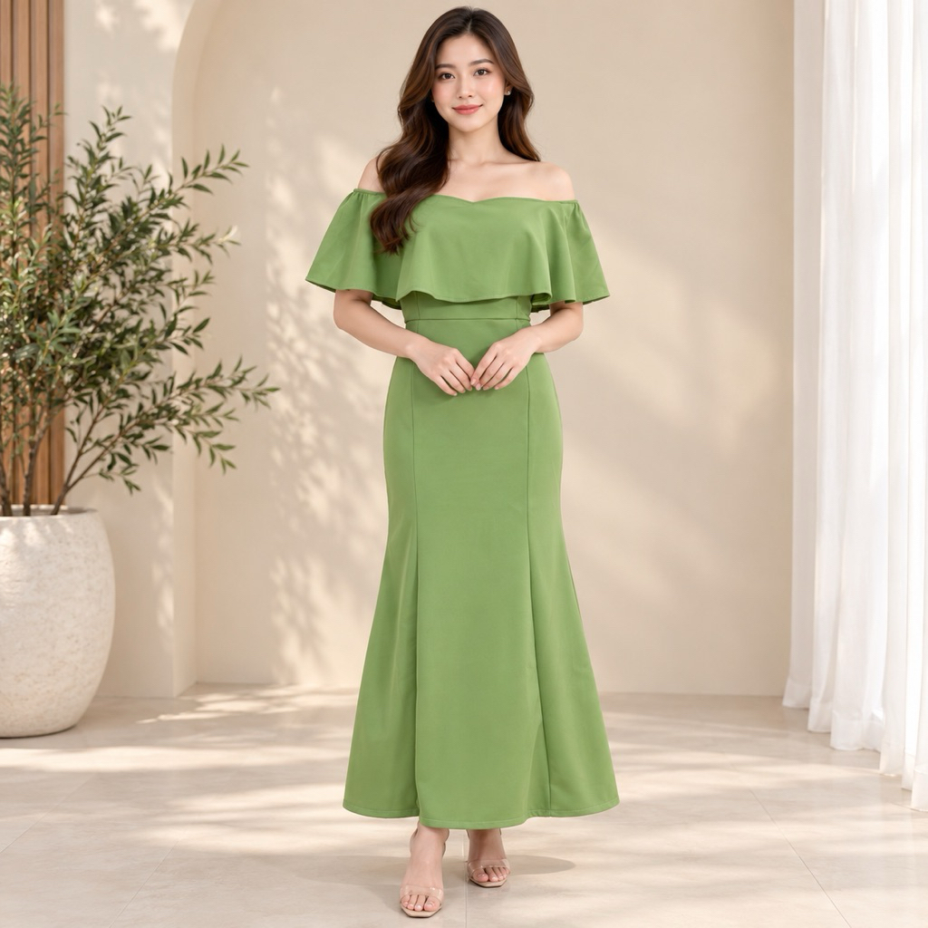 shopee green dress Shop sage for Sale on Philippines gold wedding dresses