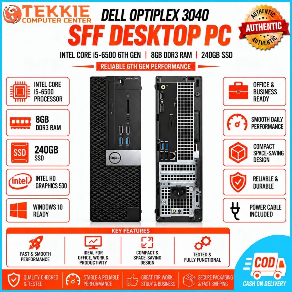 Dell OptiPlex 3040 SFF Desktop PC | i5-6500 6th Gen | 8GB DDR3 RAM ...
