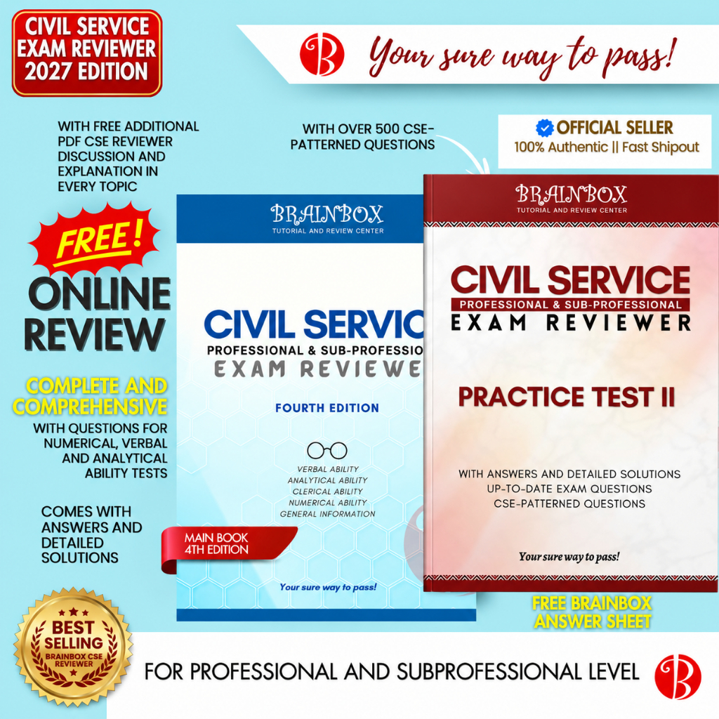 Brainbox Civil Service Reviewer - Updated for 2027 Examination - Bundle ...