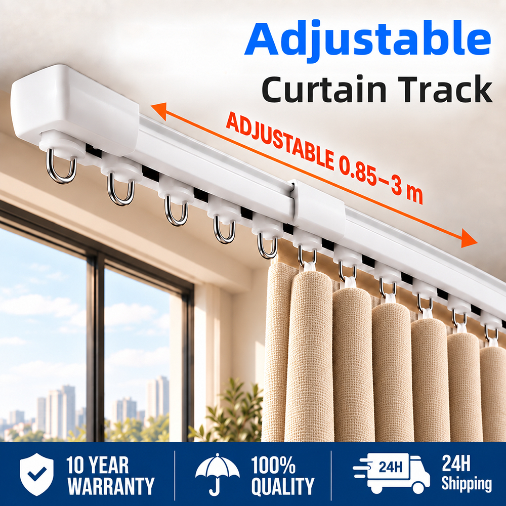 Adjustable Curtain Track Rail Set Ceiling Curtain Track Rail Heavy Duty ...