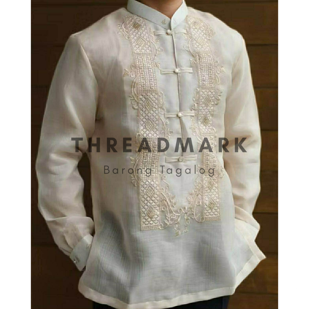 Chinese Loops Barong Tagalog - Piña Cocoon Fabric | Shopee Philippines