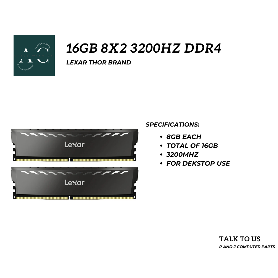 LEXAR 16GB 8X2GB 3200MHZ | DESKTOP RAM | BRANDNEW | Shopee Philippines