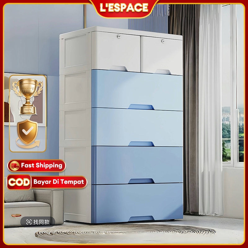 50cm Multi-Layer Drawer Cabinet Durabox Plastic Wardrobe With Lock ...