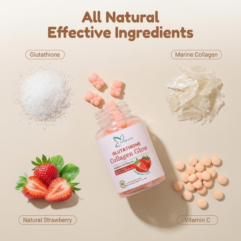 increasing glutathione levels naturally NATURE GLOW Glutathione Collagen Glow Glutathione Capsule Anti-Aging  Whitening Skin Collagen Gummies main image 0
