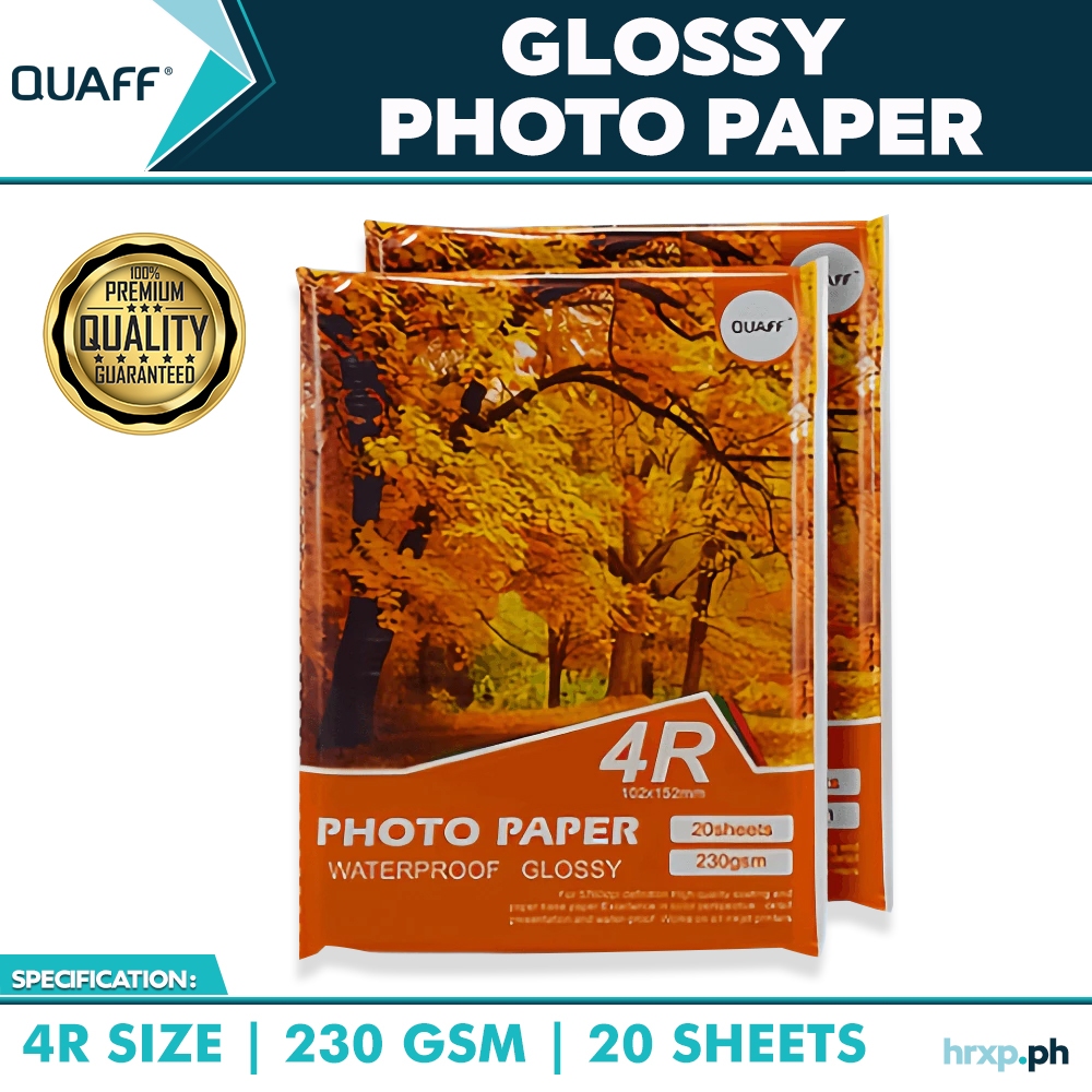 QUAFF 4R Size Glossy Inkjet Photo Paper 230gsm (20sheets/pack) | Shopee ...