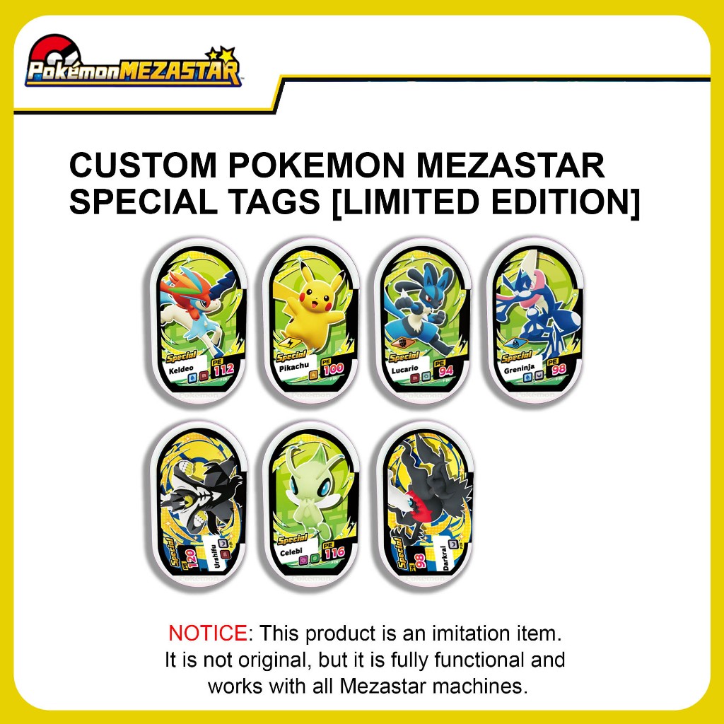 Pokemon Mezastar Special Limited Edition tags | Promo tags | Shopee ...