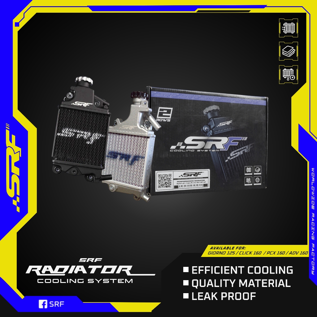 SRF 2 ROWS PERFORMANCE RADIATOR (CLICK125/NMAX V1/NMAX V2/AEROX V1 ...