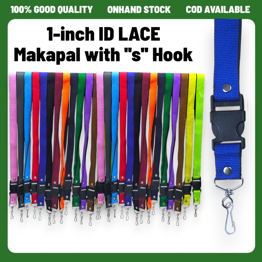 1-INCH MAKAPAL ID School Office ID Lace with S Hook Lanyard Plain ...