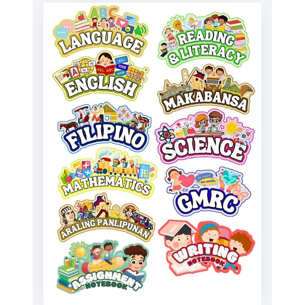Shop subject stickers for notebooks for Sale on Shopee Philippines