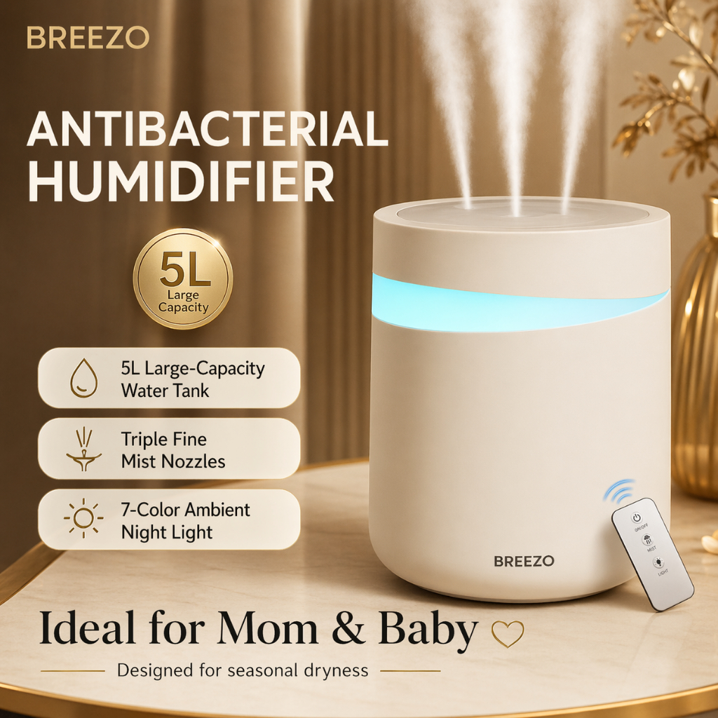 5L Ultrasonic Humidifier with Night Light, Quiet USB Aroma Diffuser ...