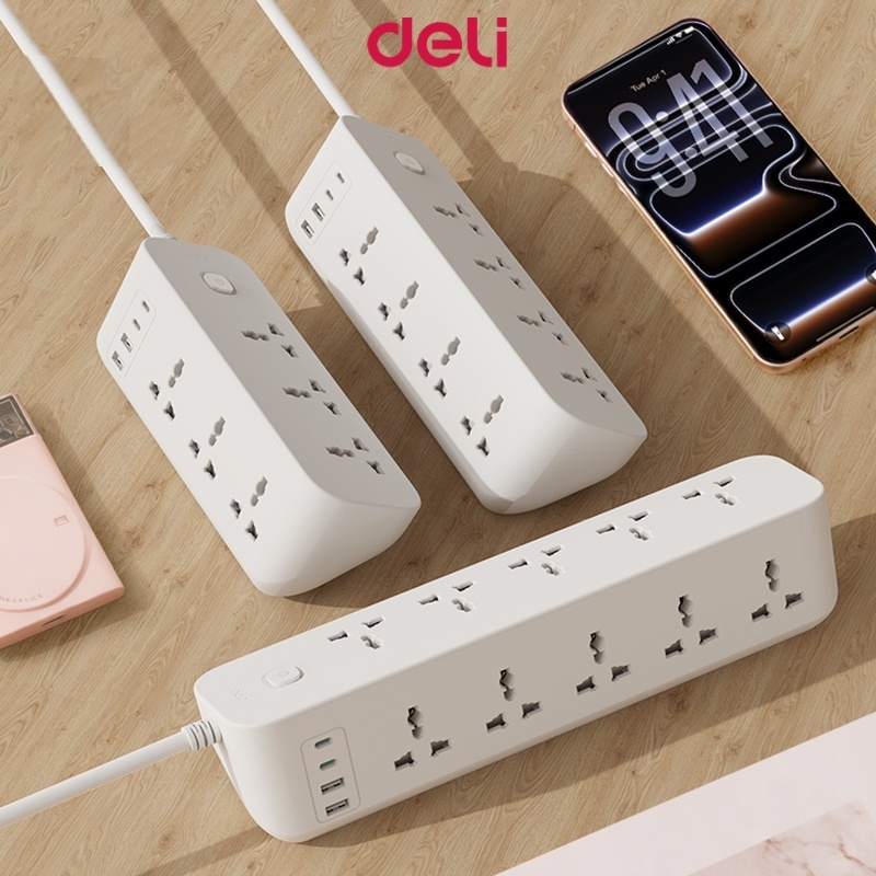 Deli Triangular Universal Socket Extension Outlet Socket Plug Usb Cable ...