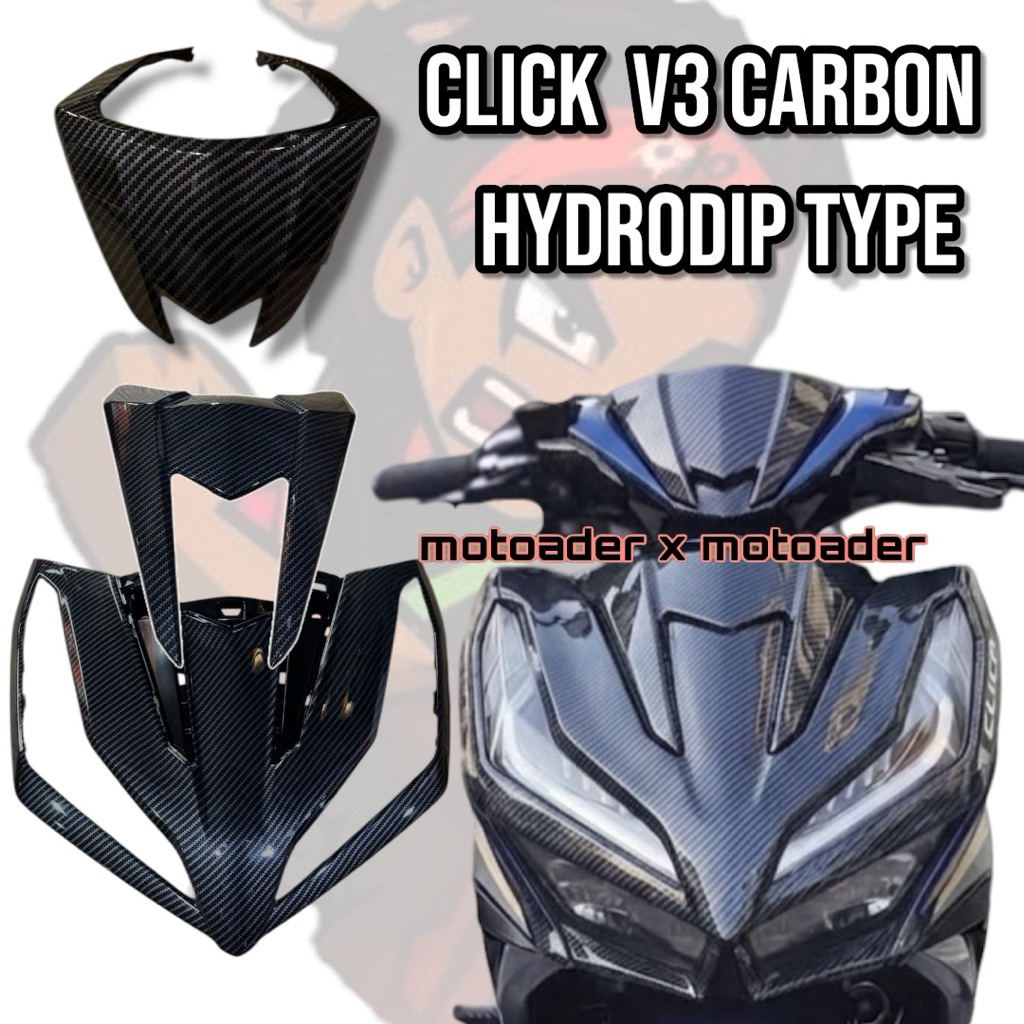 (rinj carbon)Honda Click V3 Carbon Parts Front Center Cover Top cover ...