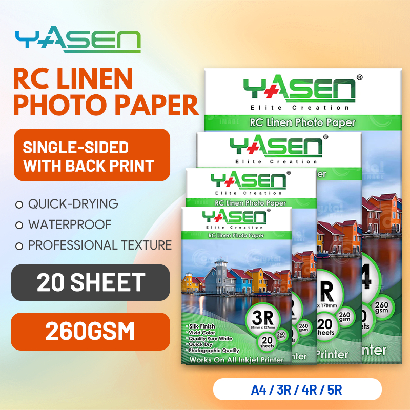 Yasen RC Woven Photo Paper Linen Texture Resin Coating Inkjet Printable ...