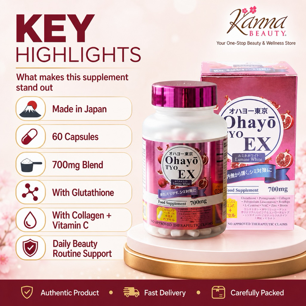 ohayo tokyo glutathione price philippines OHAYO TYO Tokyo EX Lumine White 100% MADE IN JAPAN 60 Capsules Glutathione  Collagen Vitamin C FDA