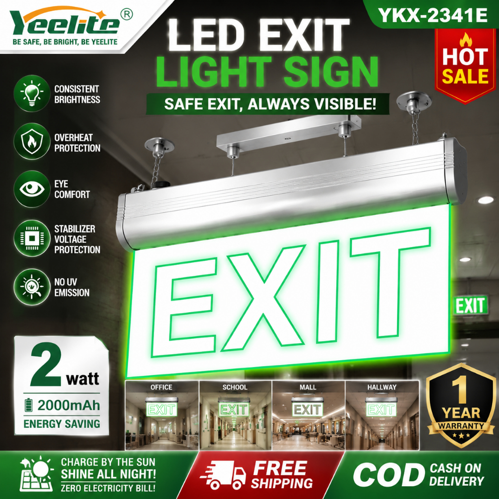Yeelite Original LED EXIT Signage Emergency Acrylic 3 Watts Clear ...