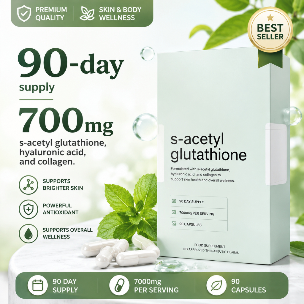 best s-acetyl l-glutathione PURE FRM S-Acetyl Glutathione with Hyaluronic Acid and Collagen Capsule90  pills