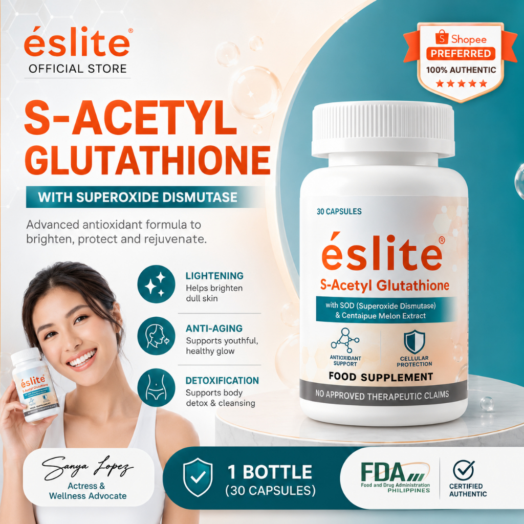eslite glutathione fda approved Eslite S-Acetyl Glutathione (Anti Aging and Skin Whitening Gluta Capsule)  30 Capsules