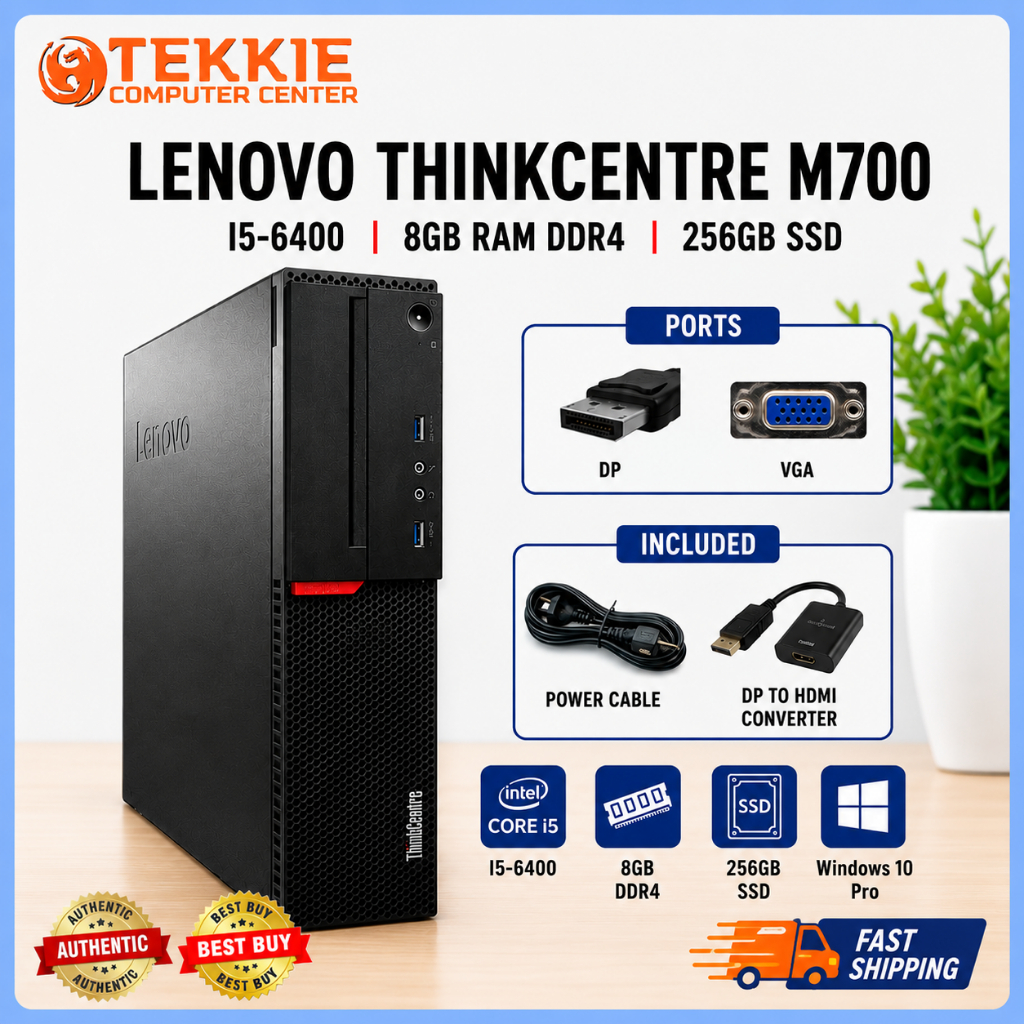 LENOVO THINKCENTRE M700 DESKTOP PC I5-6400 | 8GB RAM DDR4 | 256GB