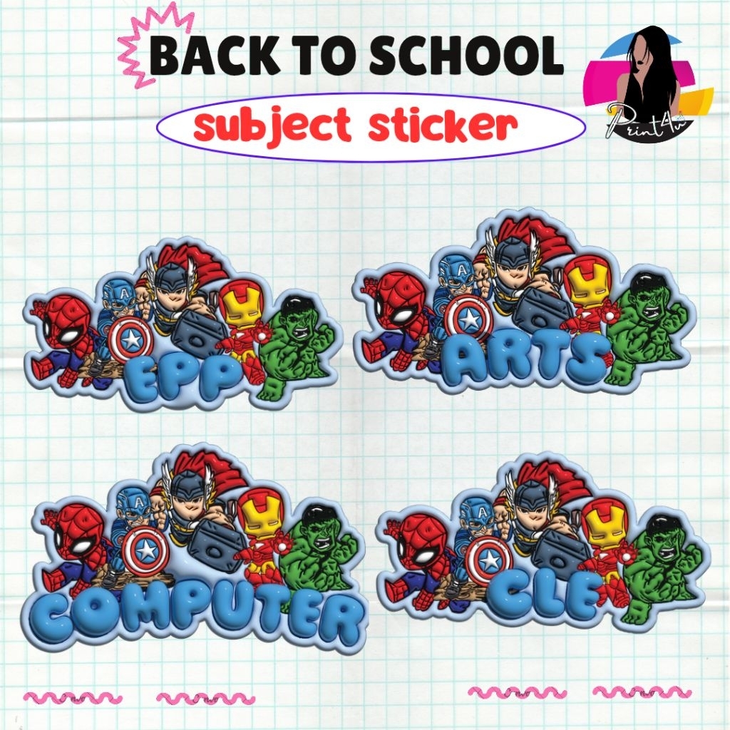 Shop subject labels aesthetic for Sale on Shopee Philippines