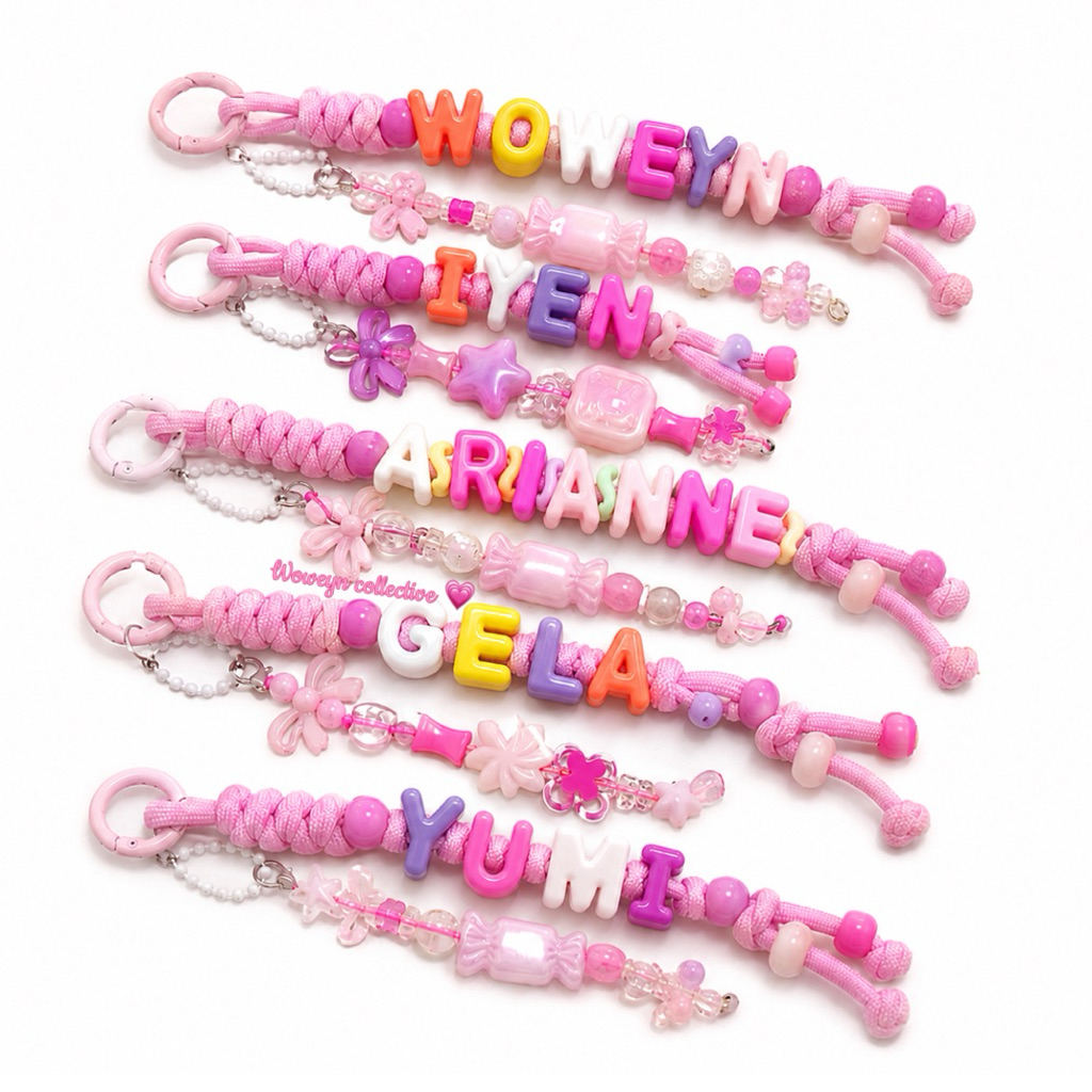 Customized Bag/Tumbler/Keychain Chunky letters. Choose Cord Color with ...