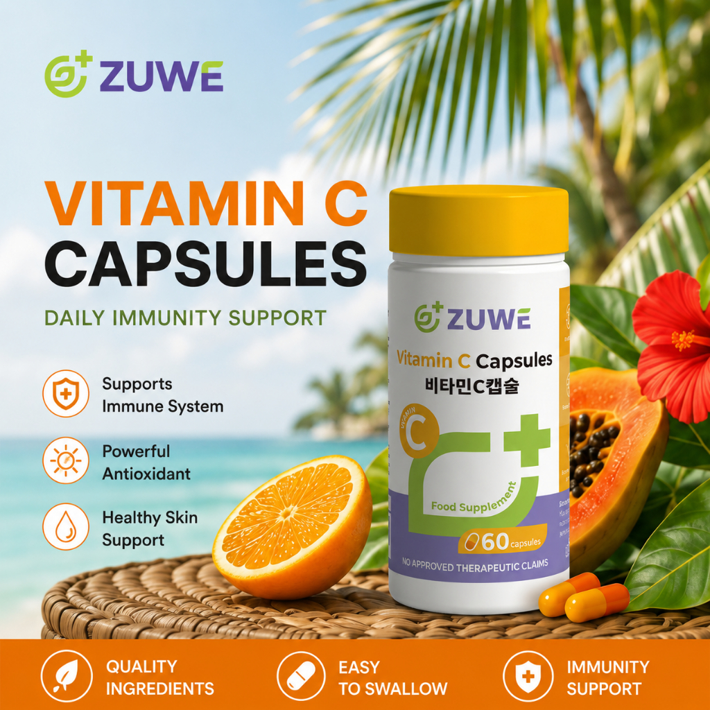 ZUWE Vitamin C Capsules FDA Approved for Glowing Skin & Immunity Boost ...