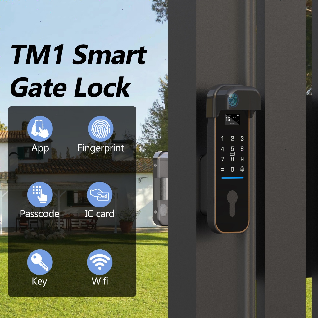 Smart Gate Lock, WiFi Electronic Gate Lock for Outdoor Fence, Double ...