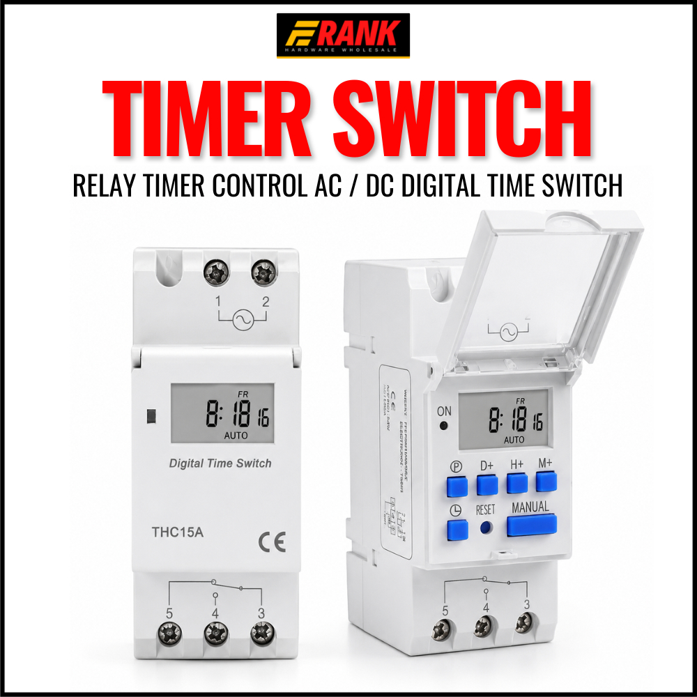 Programmable Digital Time Switch Relay Timer Control AC/DC 220V THC15A ...
