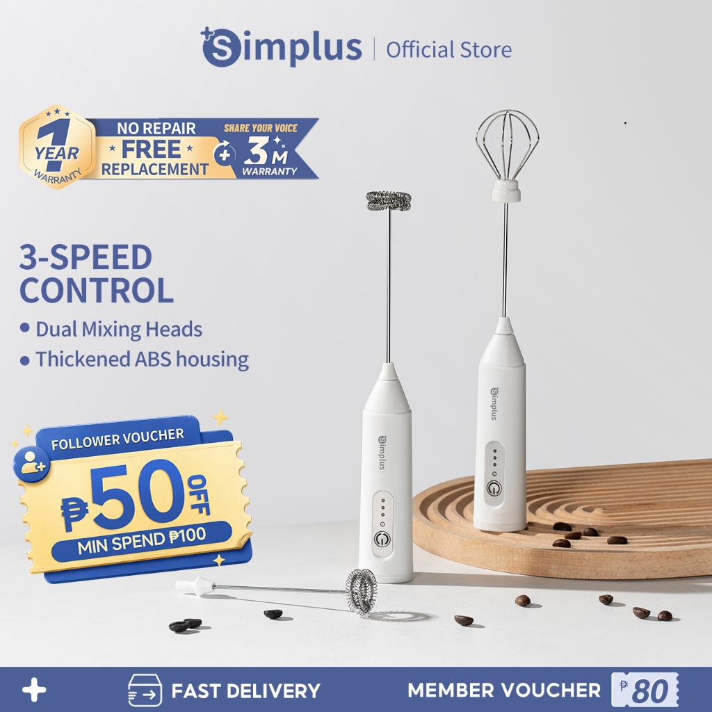 Simplus Electric Handheld Mixer Milk Frother & Egg Whisk Long-Lasting ...