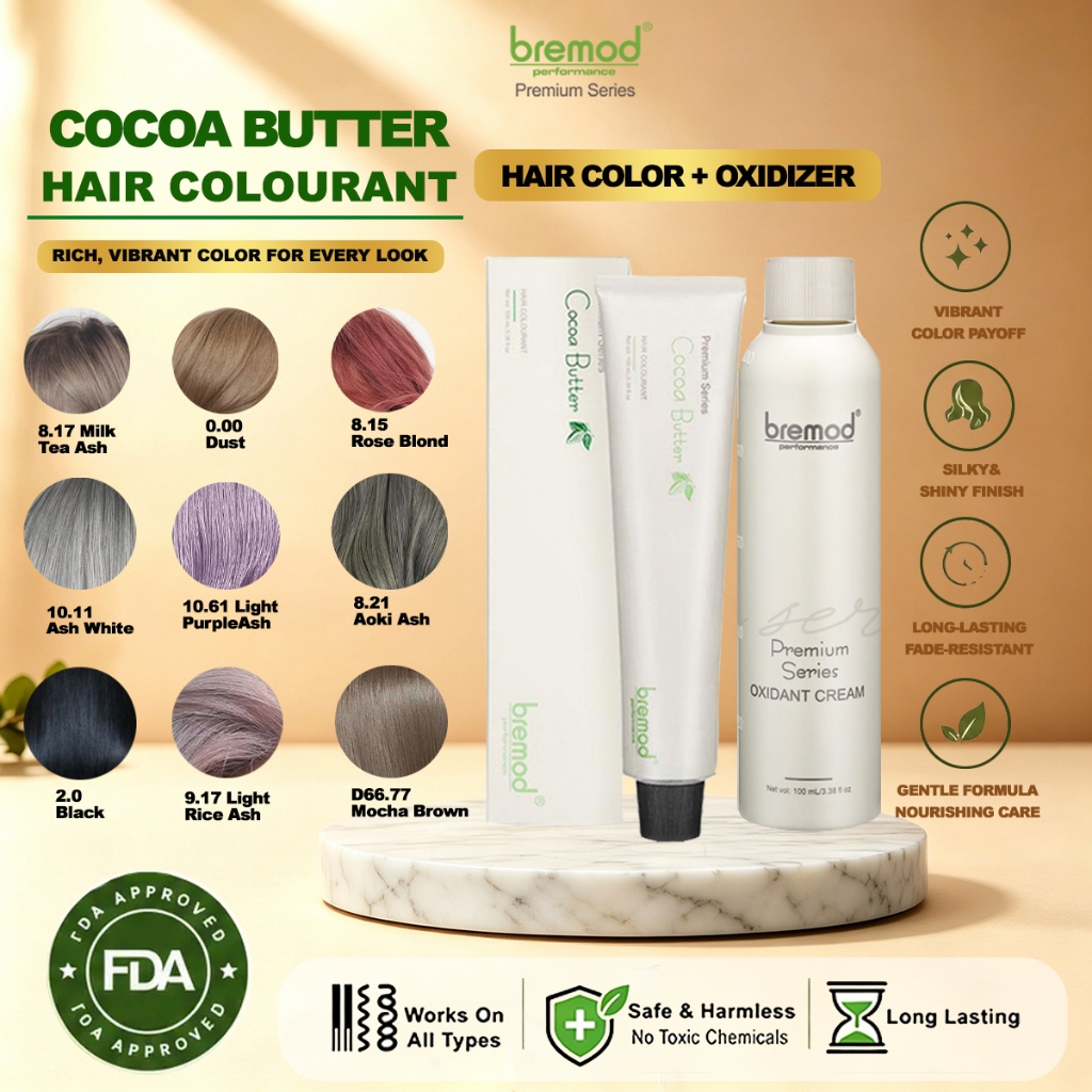 Bremod Hair Color with Oxidizer Set 100ml Milk Tea Ash Dust Aoki Ash ...