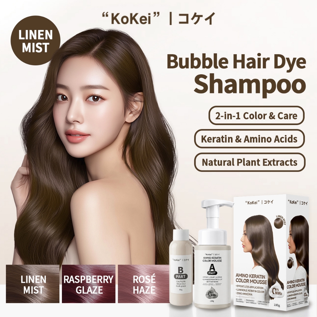 KoKei Bubble Hair Color Permanent Non-Irritating Plant-Based Hair Dye ...