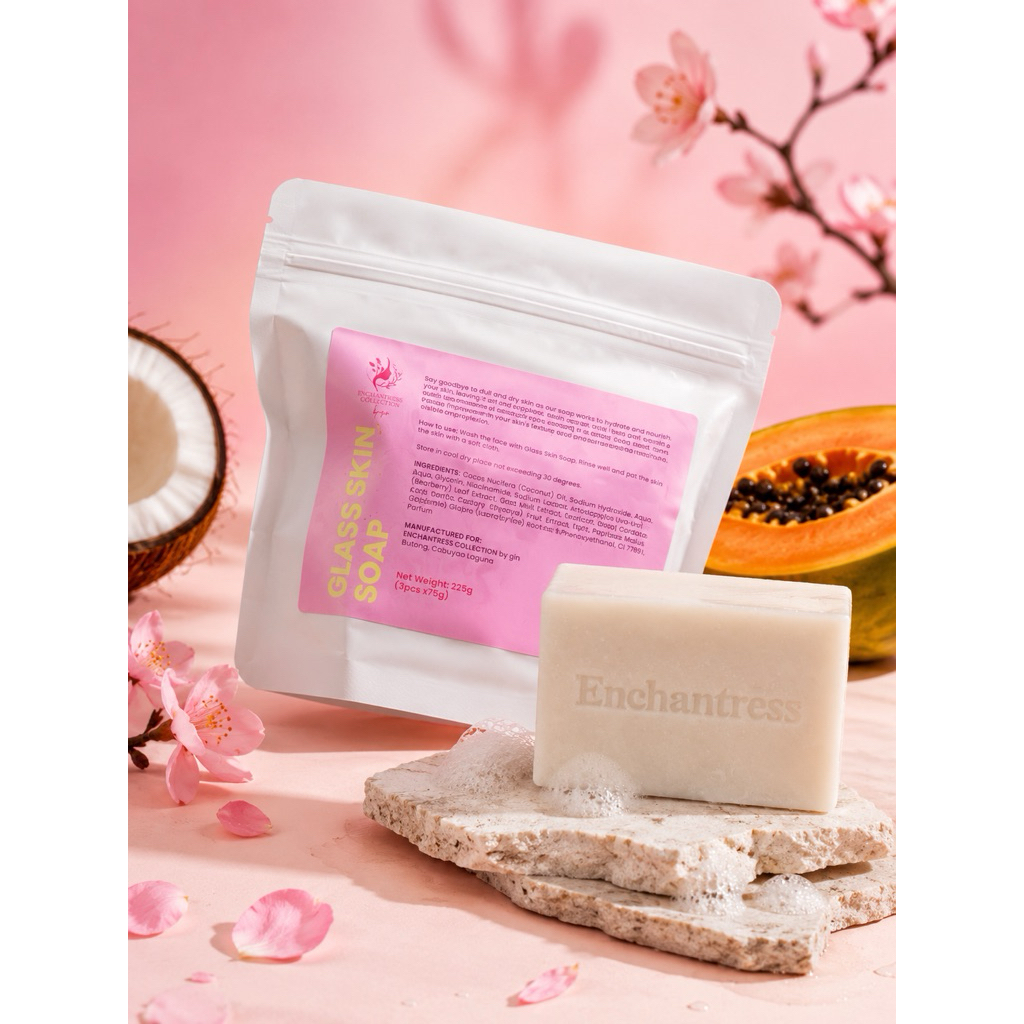 enchantress glutathione whitening soap Glass Skin 3pcs Body Cleansing Skincare  SEO URL Slug Has anyone tried the Shot:4 Shots