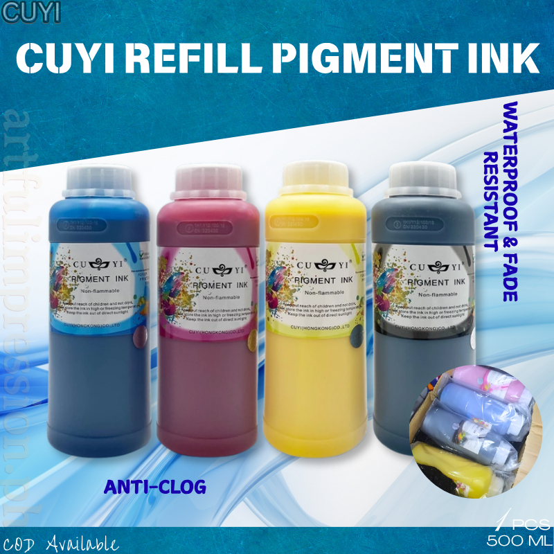 CUYI 500ml Refill Pigment Ink CMYK Lc Lm - Waterproof Fade Resistant ...