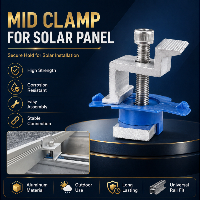 Solar PV Mounting Clamp Aluminum Alloy Rail Bracket Panel Fixing Clip ...