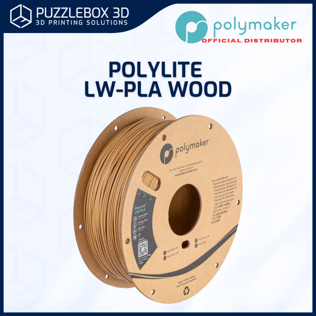 Polymaker Polylite LW-PLA Wood 3D Printing Filament wood texture with ...