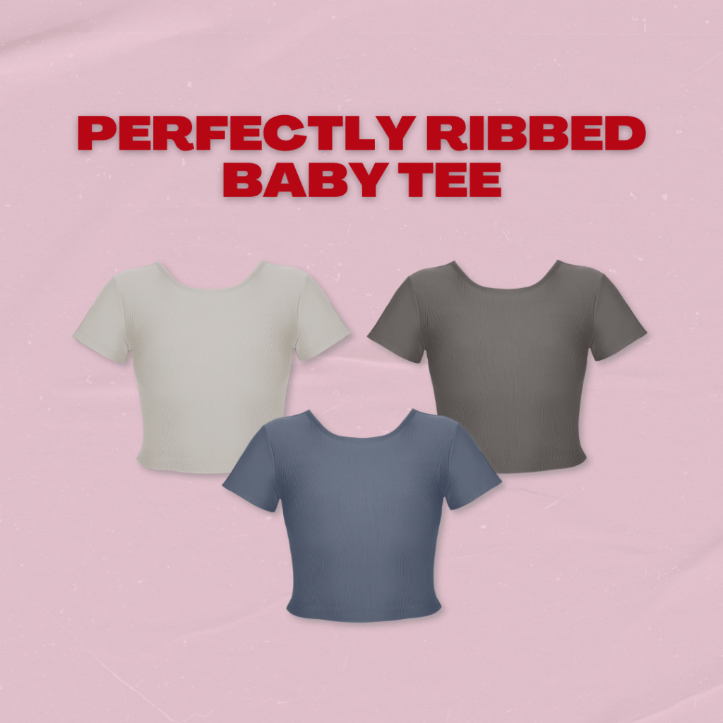 Perfectly Ribbed Baby Tee | Shopee Philippines