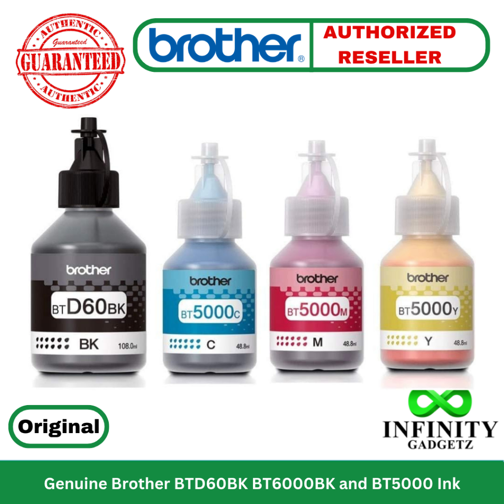 Genuine Brother BTD60BK BT6000BK and BT5000 Ink for DCP-T220 T310 T420W ...