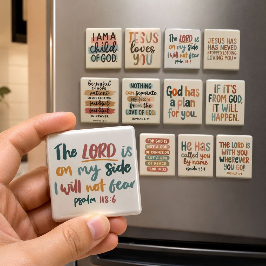 Square Badge Magnet | BIBLE VERSES | 50x50mm | Durable & Waterproof ...
