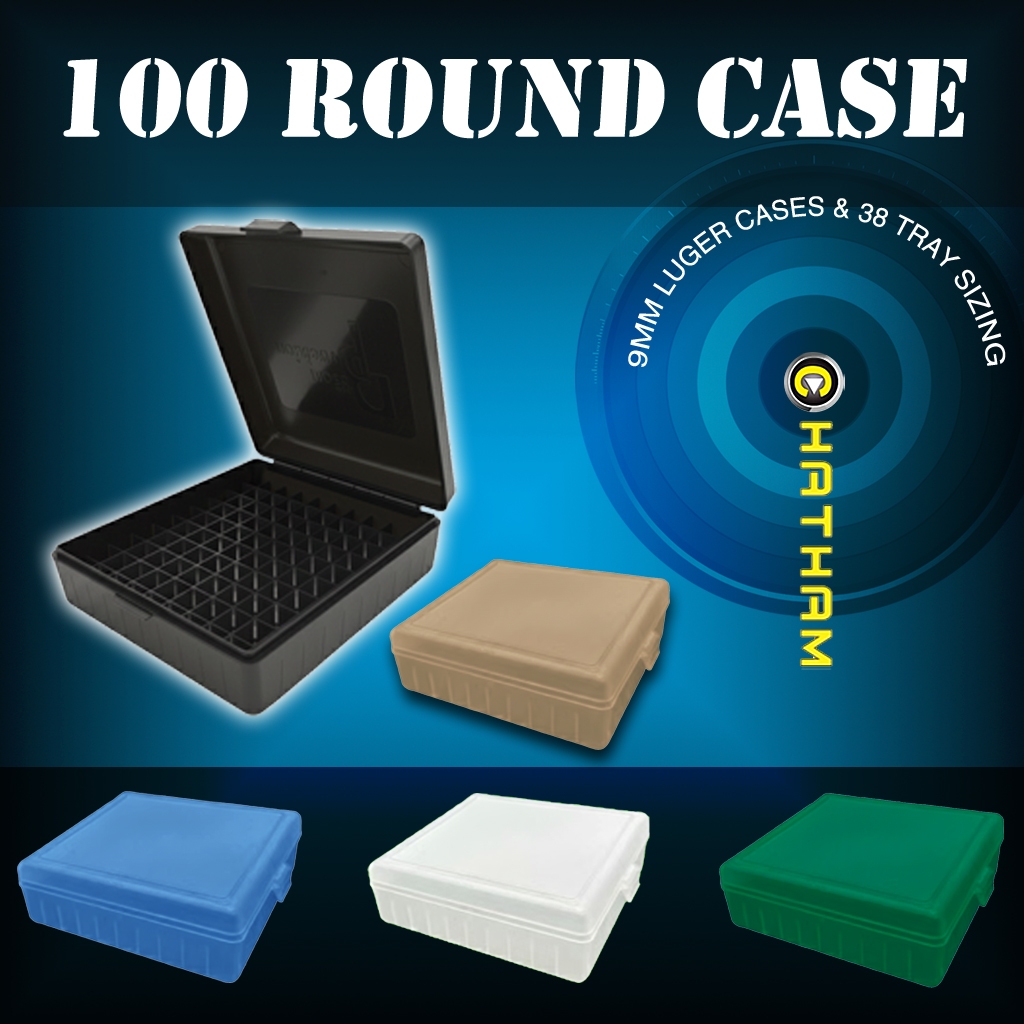 100-Round Plastic Grid Utility Storage Box Case for Range & Reloading ...