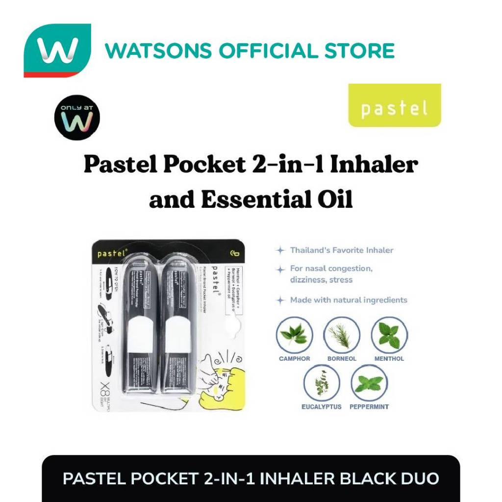 PASTEL Pocket 2-in-1 Inhaler Original Black Duo | Shopee Philippines