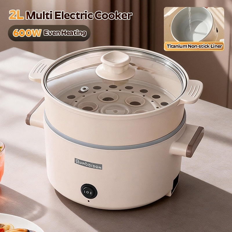 2L Electric Cooker Multi Cooker 600W Rice Cooker Titanium Electric Pot ...