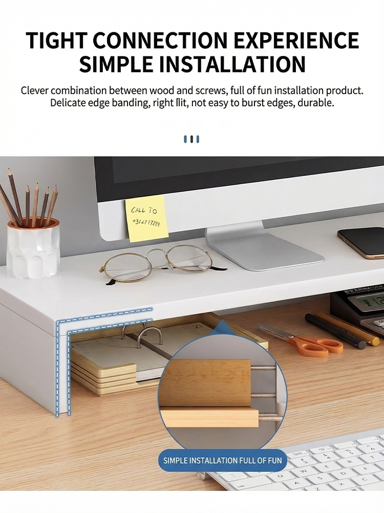 Monitor Stand Riser with Storage Shelf Wooden Computer Monitor Screen ...