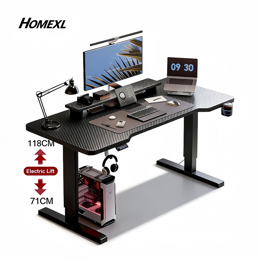 HOMEXL Carbon Fiber Electric Lifting Computer Table Electric Game Table ...