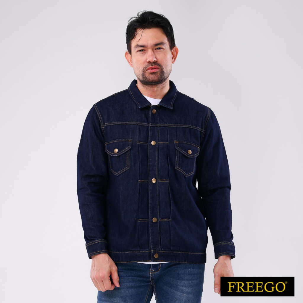 Freego Mens Denim Jacket GMT07-0084 [Jacket for men] | Shopee Philippines
